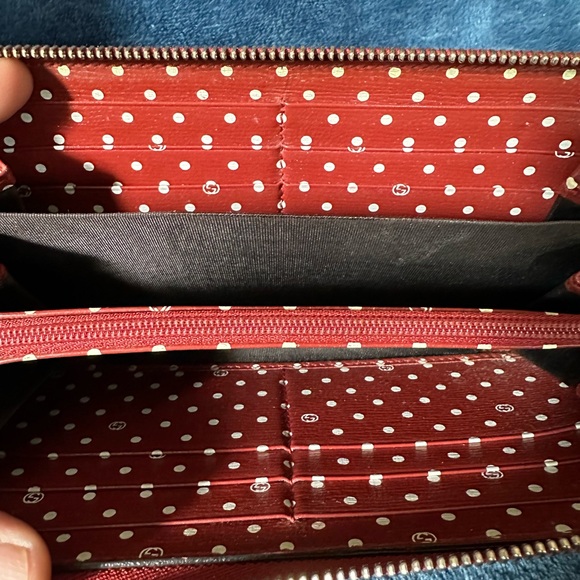 Gucci Zipper Wallet Red Orange - Picture 6 of 7